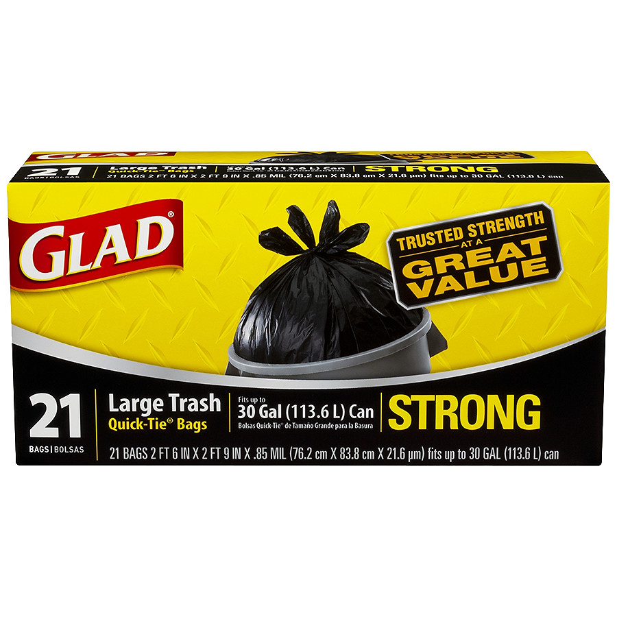 Glad Large Trash Bags 30 gal. - Mountain Merchant